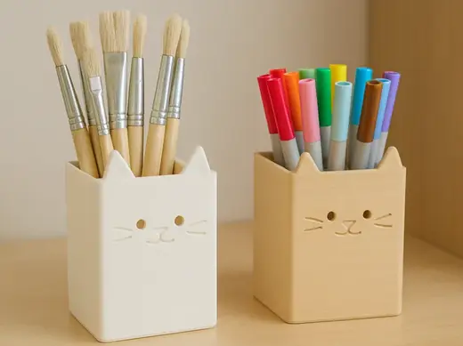 可爱猫咪笔筒 (Q_Craft)