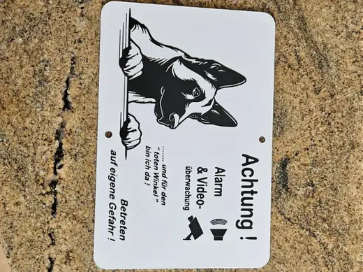 Warning Sign–Dog & Video Surveillance (AMS/no AMS)