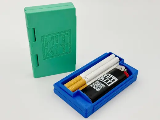 Tokédex- a clamshell cigarette/joint+ lighter case