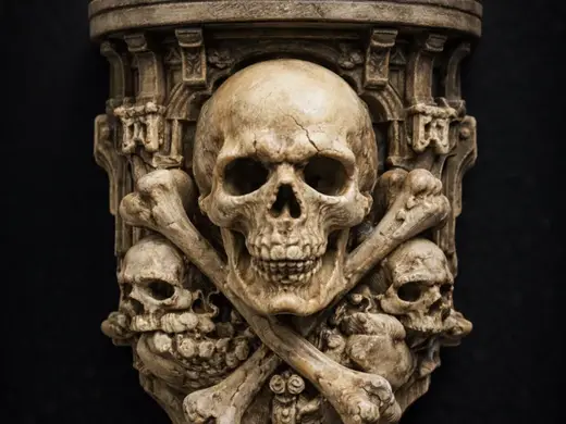 Ossuary Warden — Gothic Skull Corbel Shelf