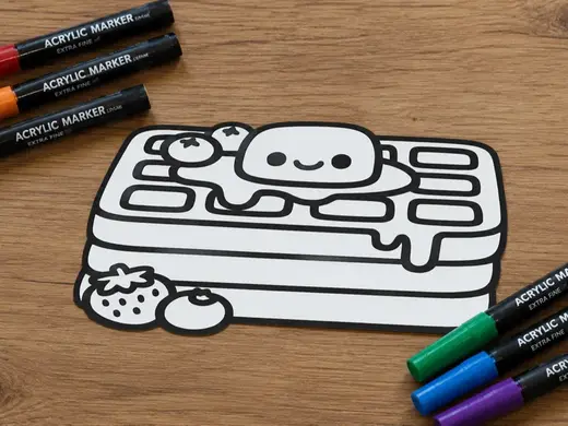 kawaii gauffre coloriage