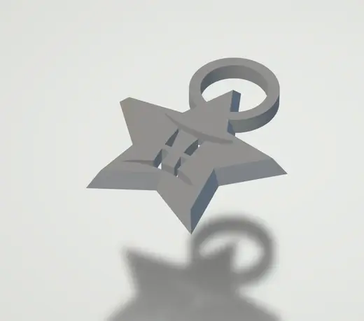 Zodiac keychain / pendant Gemini star