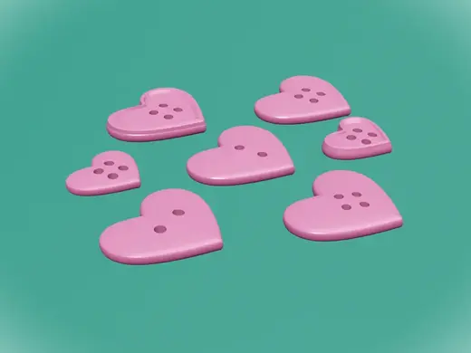 Decorative heart buttons