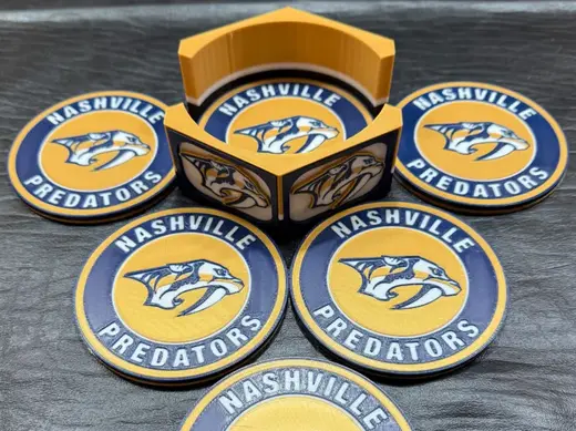 Nashville Predators Coaster Set & Stand