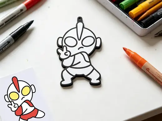 奥特漫涂色画挂件-DIY涂鸦填色手工卡-儿童涂色画画玩具