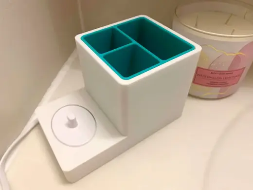 OralB 3 Section Toothbrush holder w/ charger dock