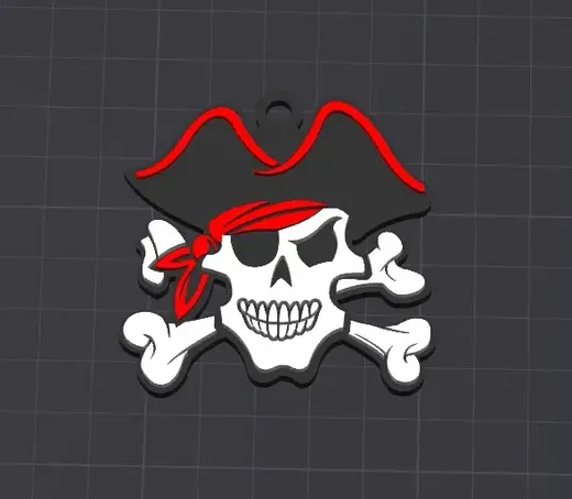 pirate crossbones keychain/charm