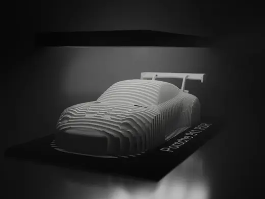 Porsche 911 RSR Layered Sculpture
