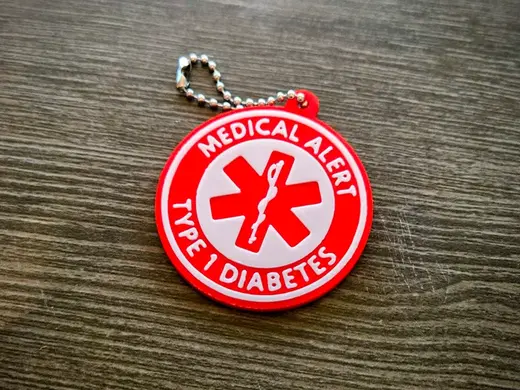 RFID Medical Alert Diabetes Keychain - Type 1 or 2