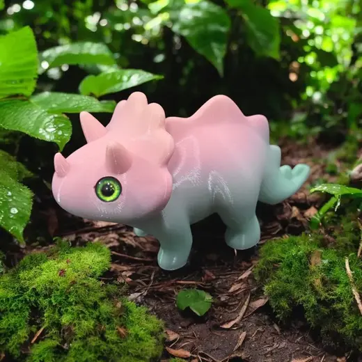 Cute Triceratops - 6mm + 8mm glass eye compatible