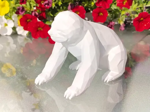 Geometric Low Poly Sloth Figurine