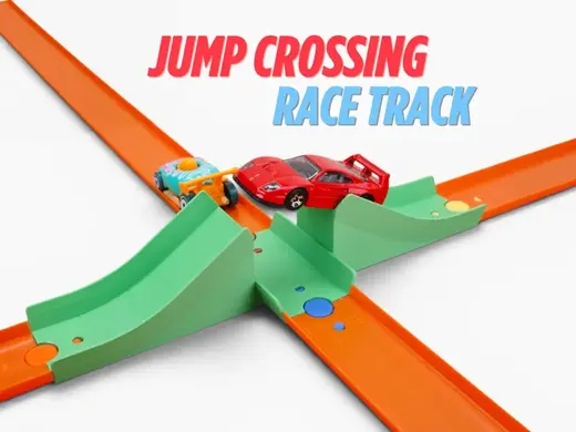 Jump Crossing toy car race track intersection ramp