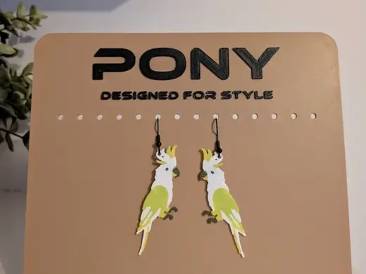 Parrot Earrings – Cockatoo Shaped Pendant