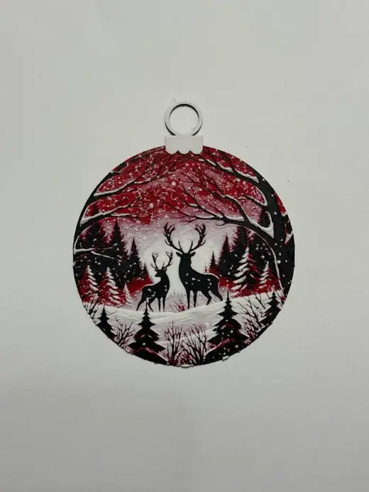 reindeer christmas ball at sunrise