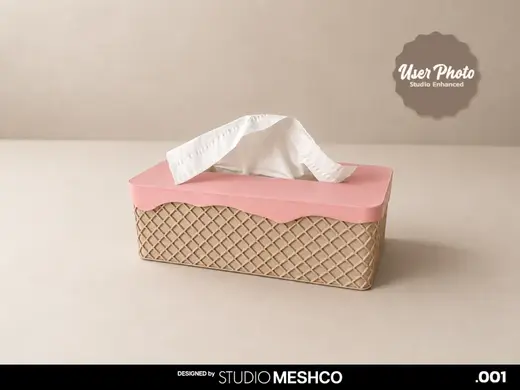 Ice Cream Tissue Box Holder | Melting Waffle Cone