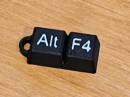 Alt F4 Keyboard Keycap Keychain Rage Quit Keyring