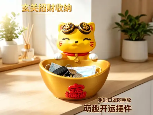 玄关收纳萌趣开运招财猫
