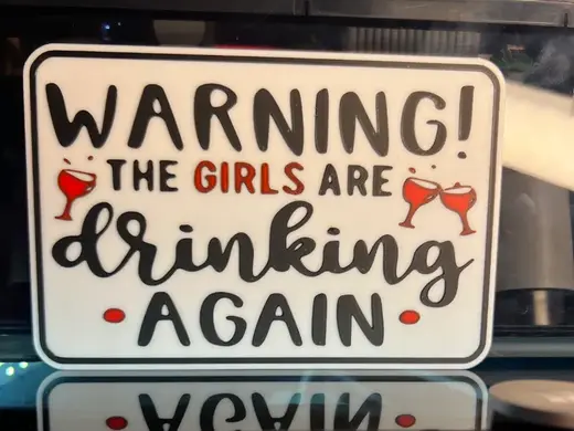 WARNING The Girls are Drinking again sign