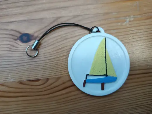 Sailing Ship Caravel Medallion Keychain