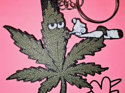 Smokin’ Leaf 3D Keychain