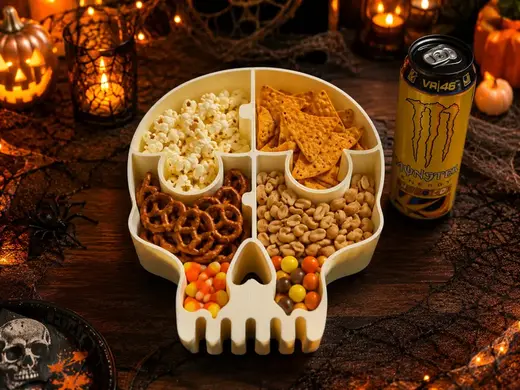 Skull Snack Split – Halloween Snack Bowl