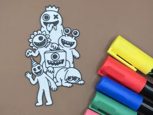 Rainbow Friends Coloring Panel