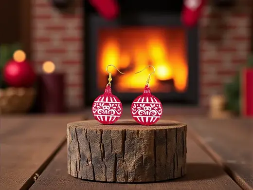 Elegant Christmas ball earrings