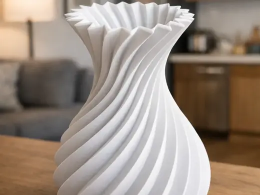 Modern Spiral 3D Printed Vase for Home Decor
