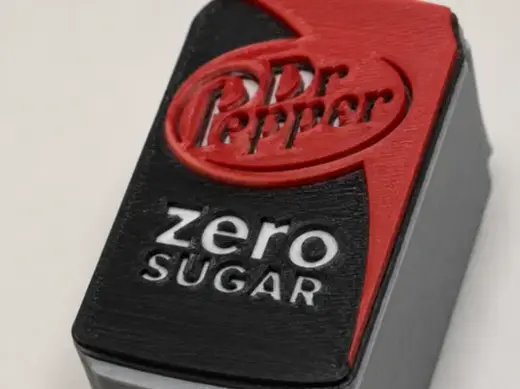 Dr Pepper Zero Straw Topper Multicolor 3D Print