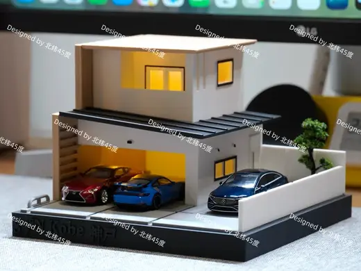 【1/64小车模型场景】日式一户建场景模型