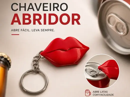 Chaveiro Abridor de Lata - Modelo Beijo