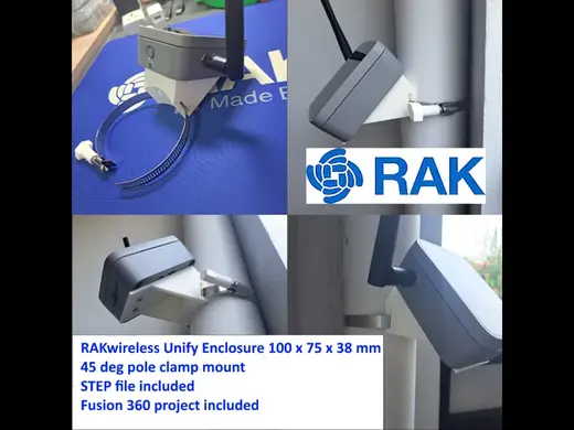 RAK Unify Enclosure Small Pole Mount 100mm 45 deg