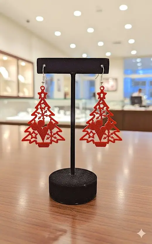 3D-Printed Christmas Earrings