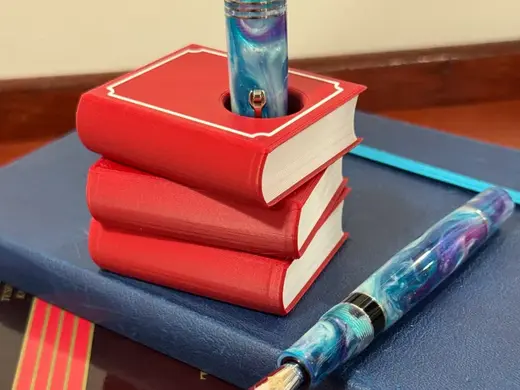 Stacked Books Pen Holder and Stand