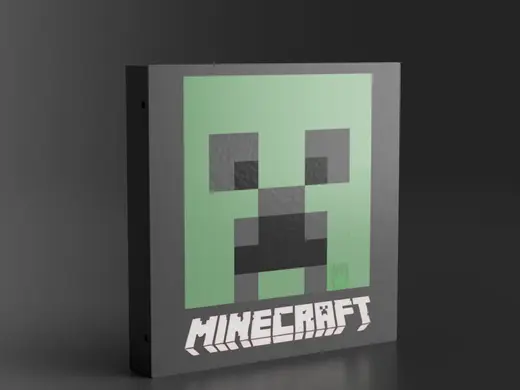 Minecraft Creeper Lightbox (Bambu CMYK Backlight)