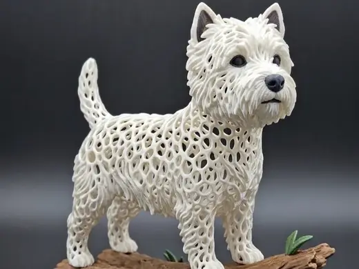 Voronoi West Highland White Terrier Figure(Westie)