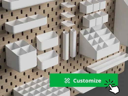 IKEA SKADIS Add-Ons: Parametric Bins and Shelves