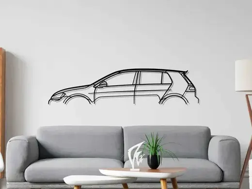 VW GTI mk 7 silhouette wall art