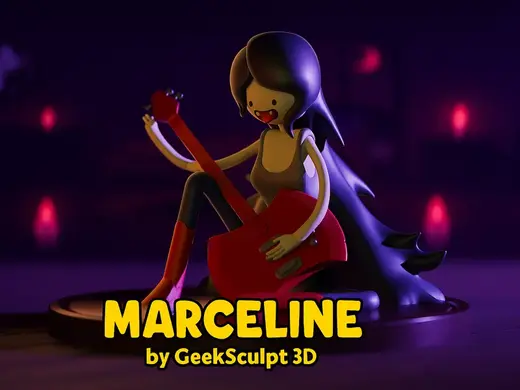 Adventure Time Marceline Vampire with a Guitar Art