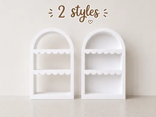 Scalloped Arch Shelf 3 Tiers|2 Style Display Shelf