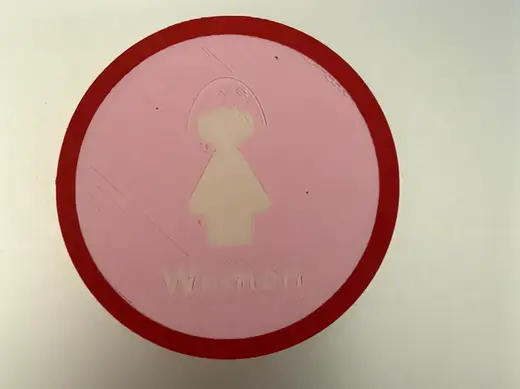Maruko-chan Women's bathroom sign