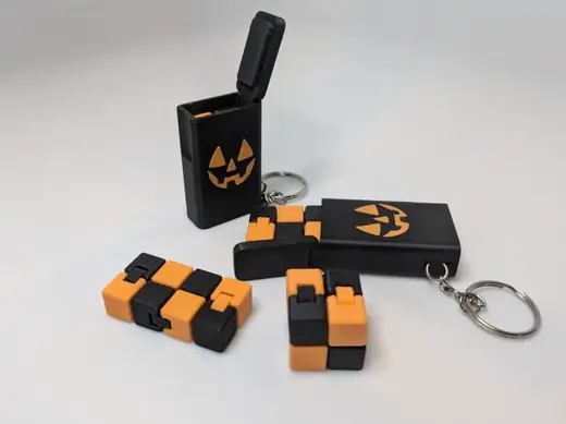 Halloween 2-Color Fidget Cube & Keychain Case