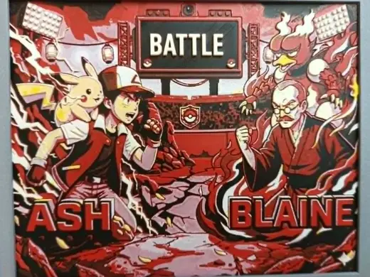 Gym Battle Pokemon Ash vs Blaine
