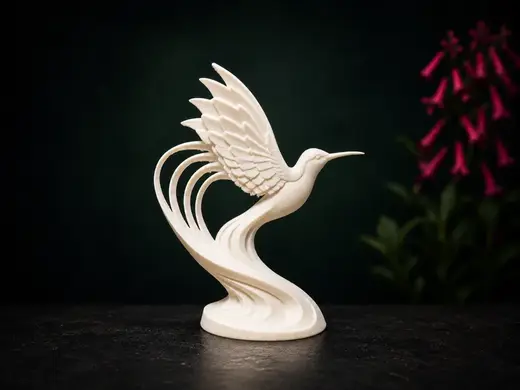 Flowing Hummingbird Sculpture – Elegant Bird Decor