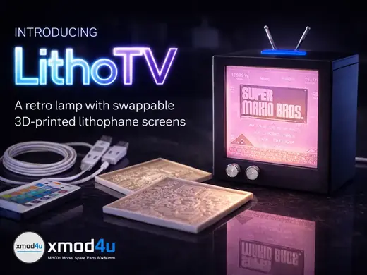 LithoTV Desk Lamp with Lilthophanes
