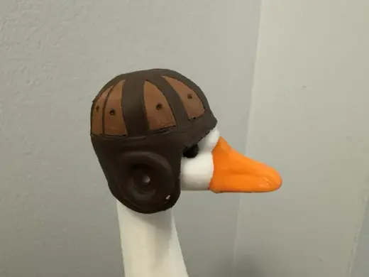 Leather football helmet for desk goose