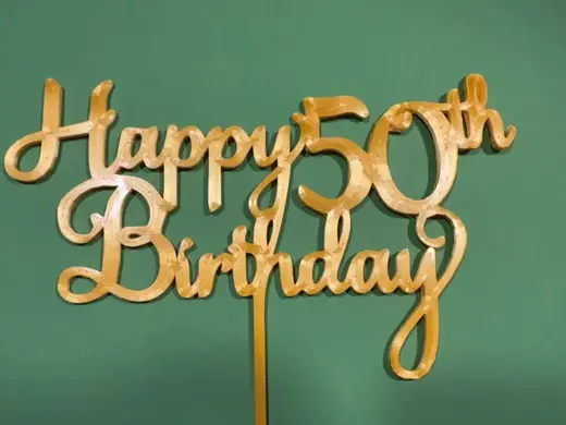 Happy 50th Birthday cake topper