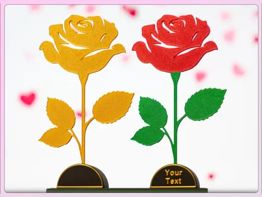 Valentines Gift Rose w/o Stand - Customizable