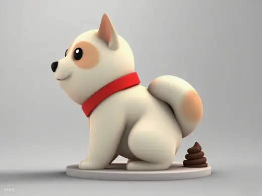 正在拉粑粑-柴犬