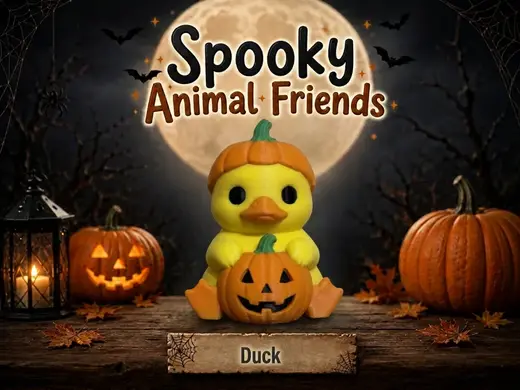 Duck Pumpkin Spooky Animal Friends